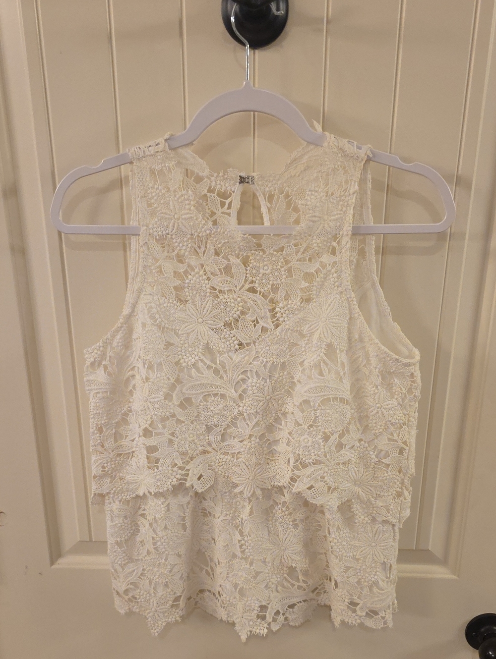 SAYLOR Ivory Floral Lace Layered Camisole